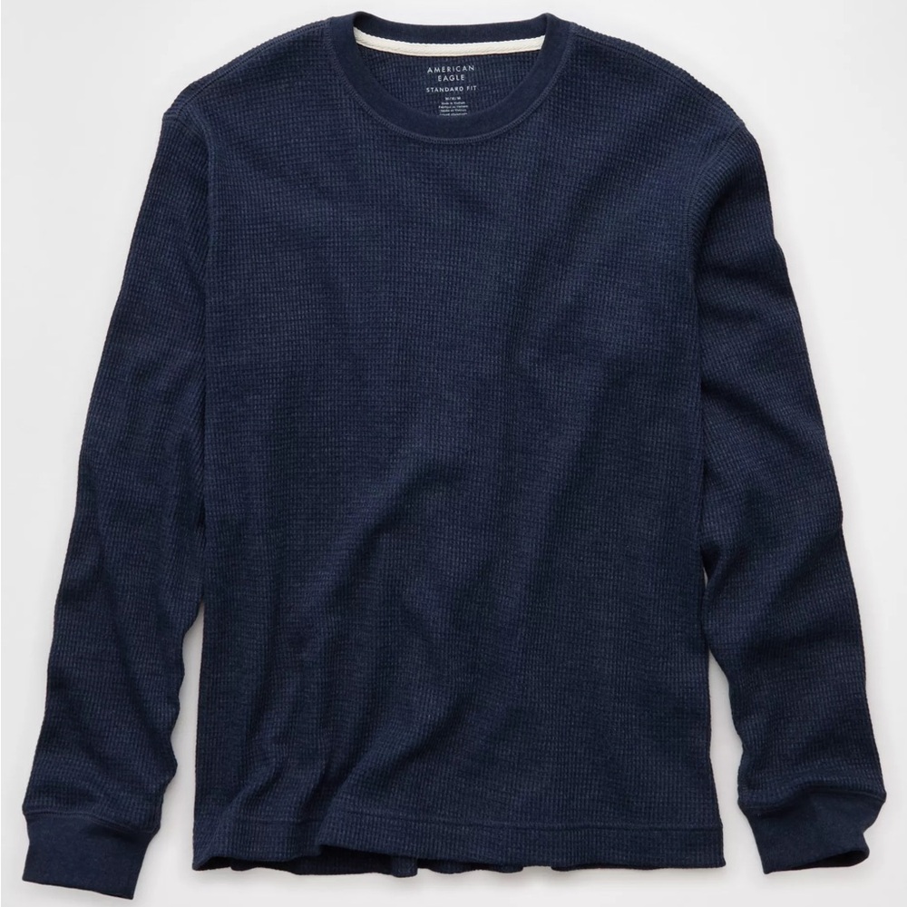 American Eagle Outfitters Super Soft Navy Waffle-Knit Thermal  - Size XL - NWOT